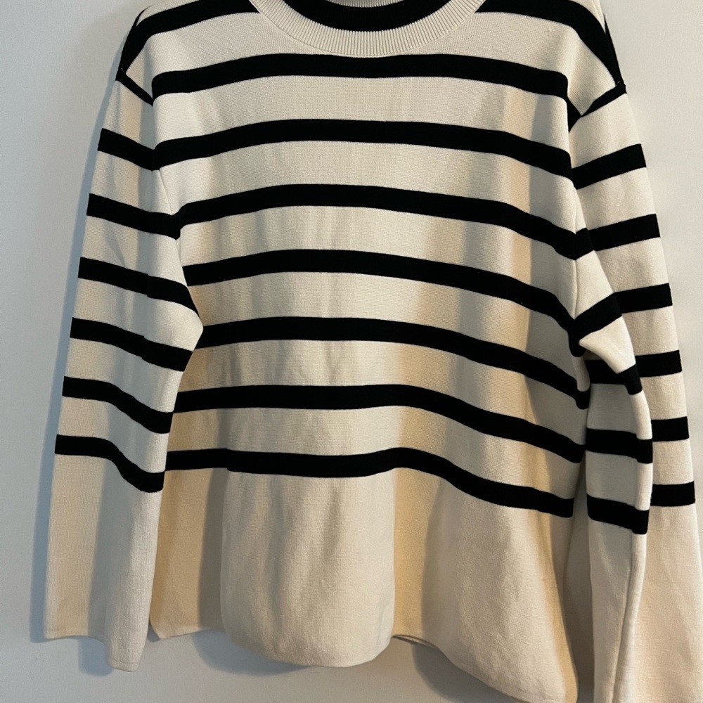 H&M Black and White Striped Sweater